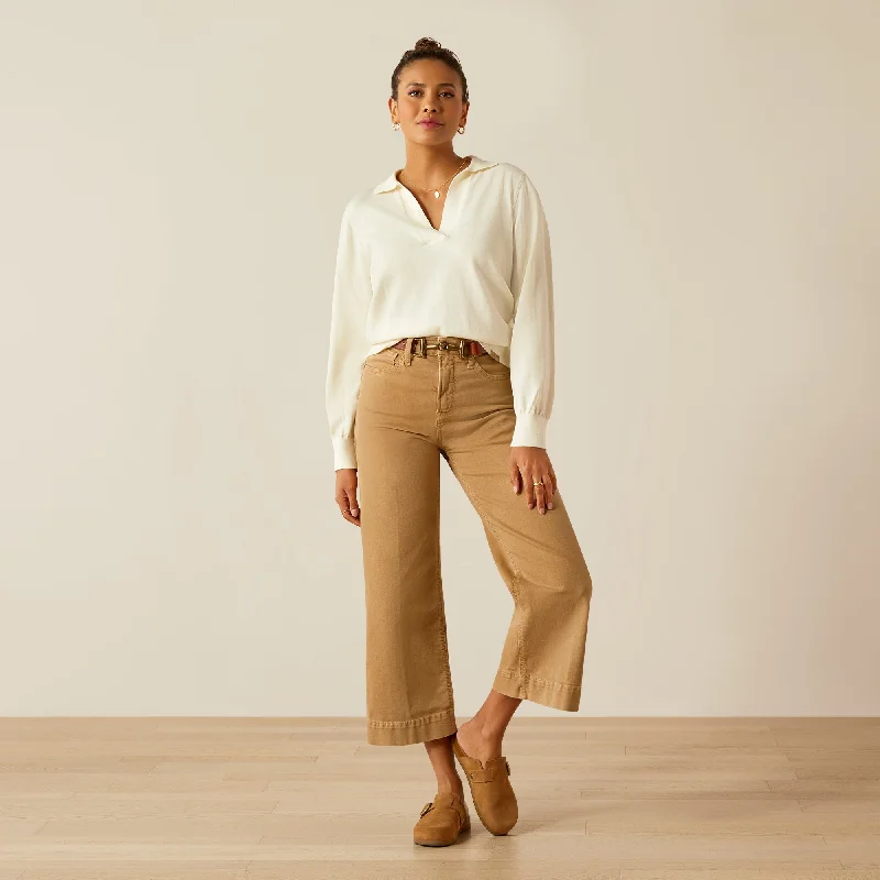 Ariat Ladies Langsett Sweater Vanilla Ice Seamless Knitted Crochet