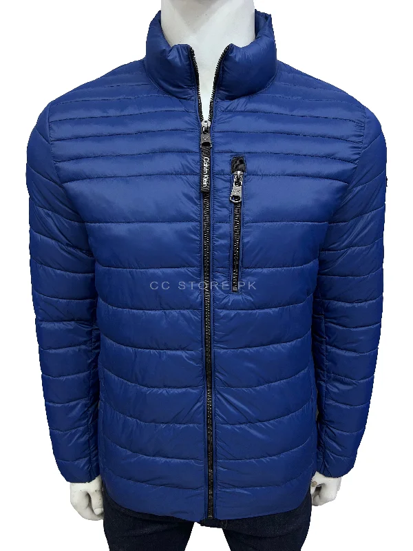 CK Royal Blue Collar Logo Puffer Jacket Oversized Jacket Tailored Jacket Straight Jacket CK Royal Blue Collar Logo Puffer Jacket Oversized Jacket Tailored Jacket Straight Jacket