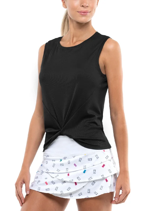 Ladies Lucky In Love Twist Front Tank lounge tank top