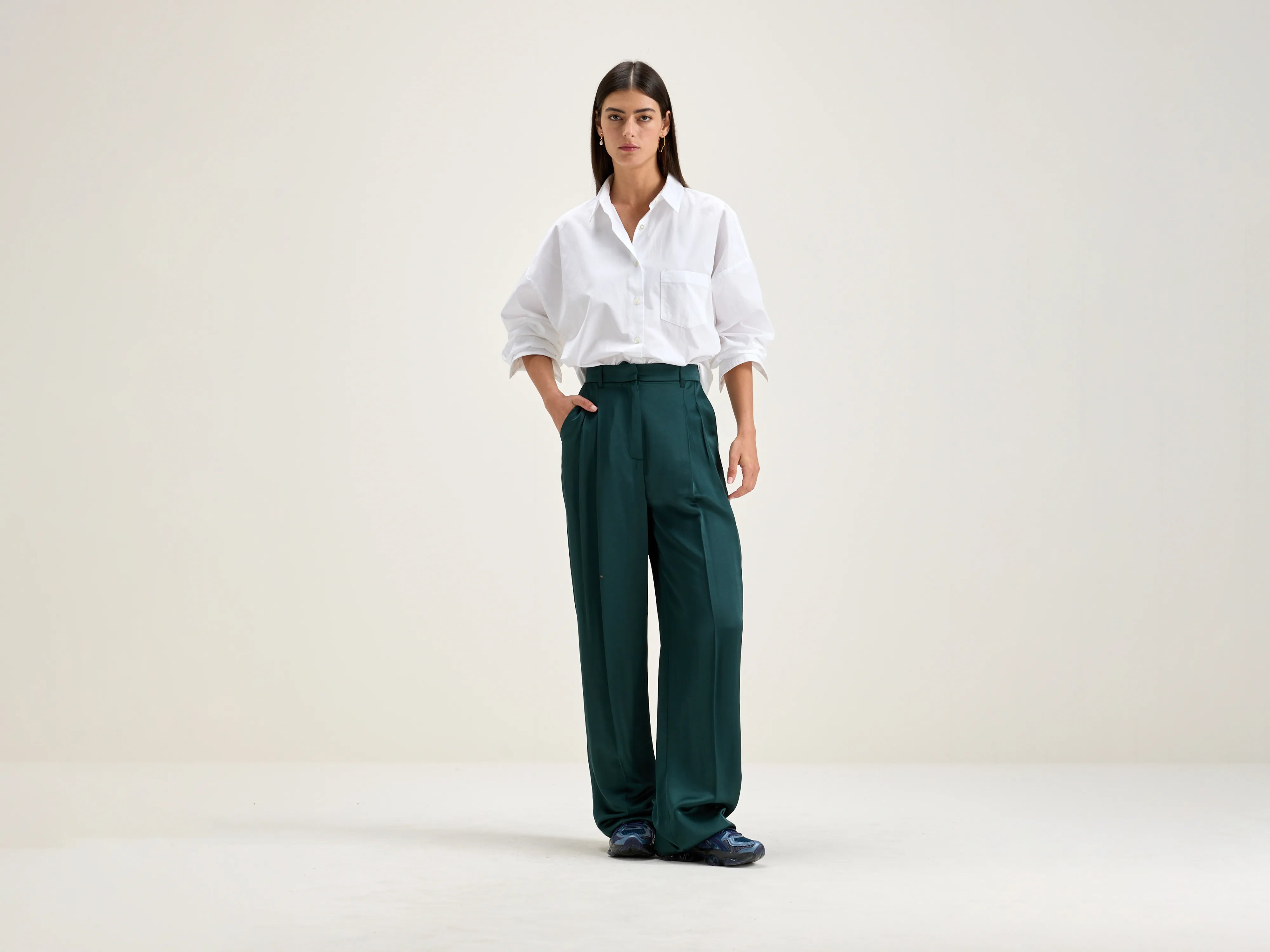 Dominic tailored trousers (242 / W / HUNTER) Trousers trendy modern