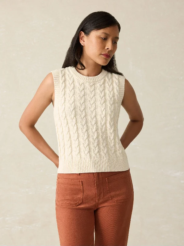Sunwashed Sweater Vest - White Shell Zippered Buttoned Snapped