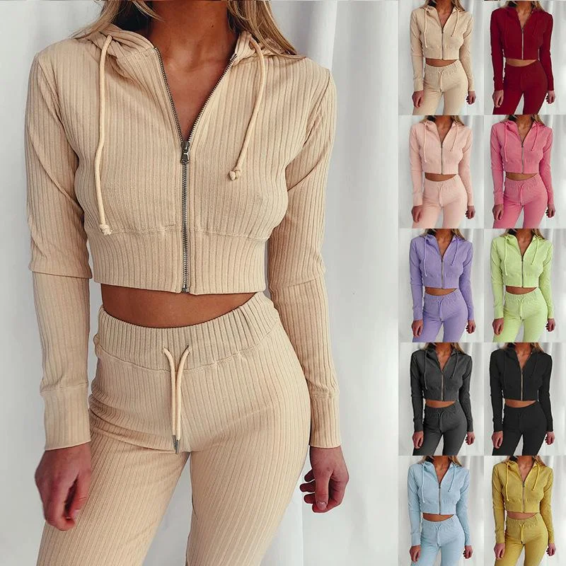 2pc Lounge Outfit with Crop Sweater Elegant Classic Vintage