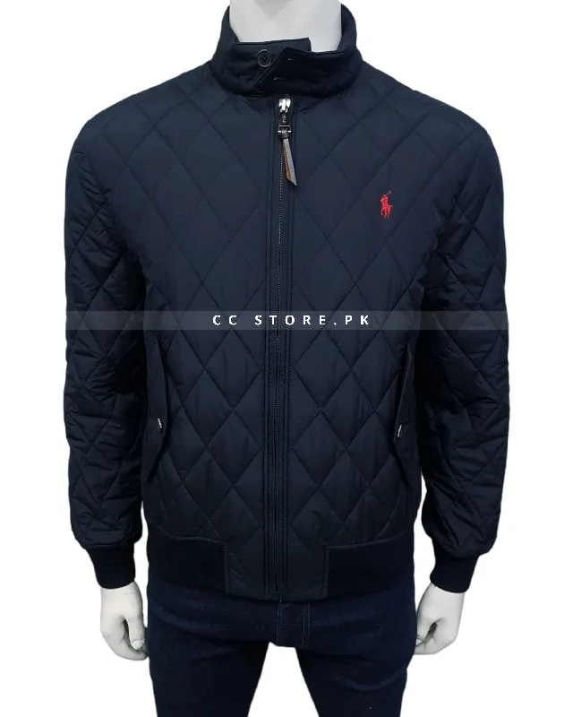 RL Diamond Quilted Navy Blue Jacket Elasticated Jacket Padded Jacket Insulated Jacket RL Diamond Quilted Navy Blue Jacket Elasticated Jacket Padded Jacket Insulated Jacket