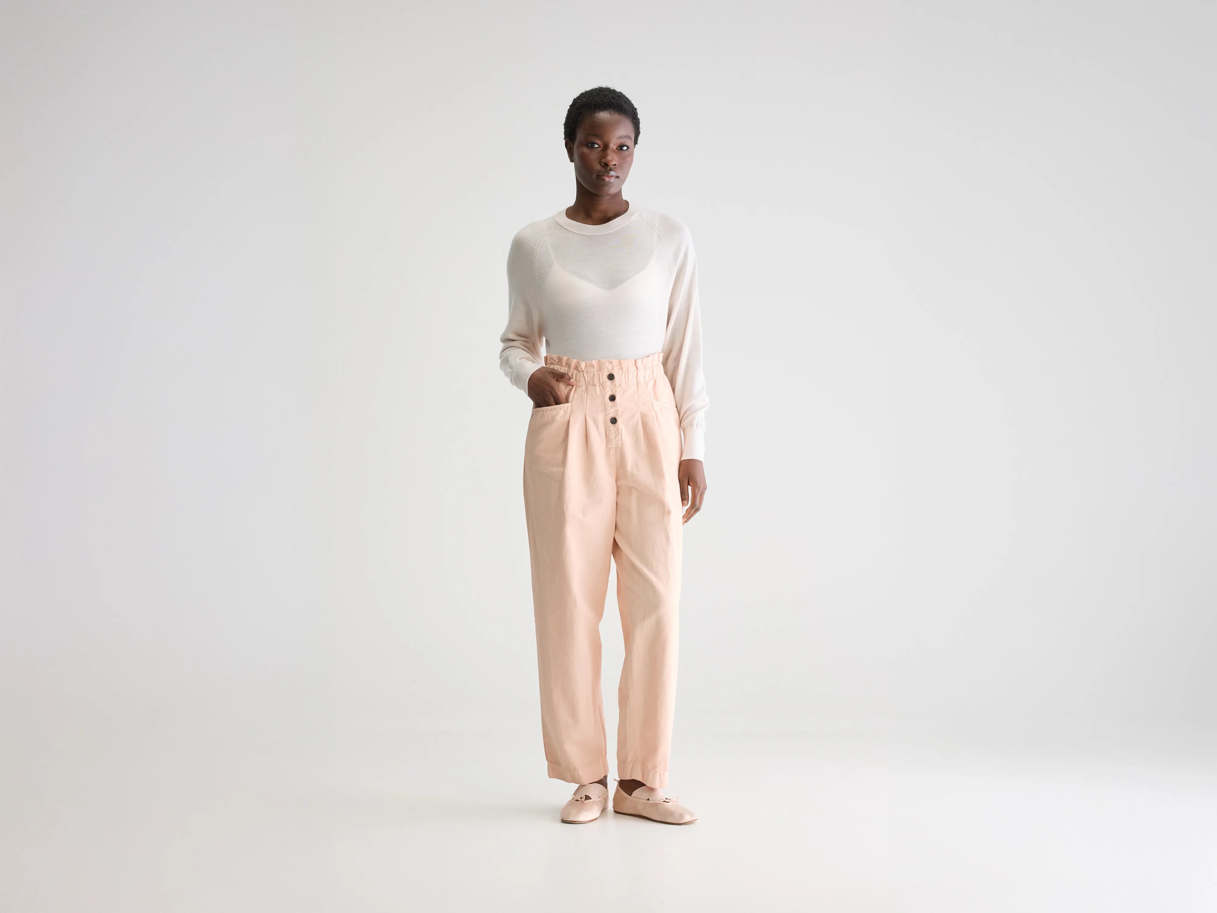Lilow paperbag trousers (251 / W / SKIN) Skinny Trousers Denim Stretchy