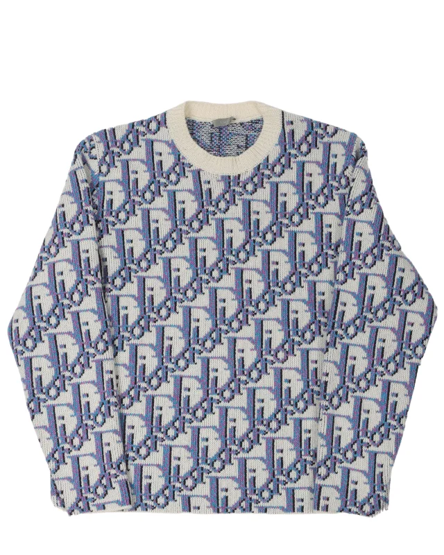 Oblique Monogram Sweater Chenille Blend Fleece Blend Nylon Blend