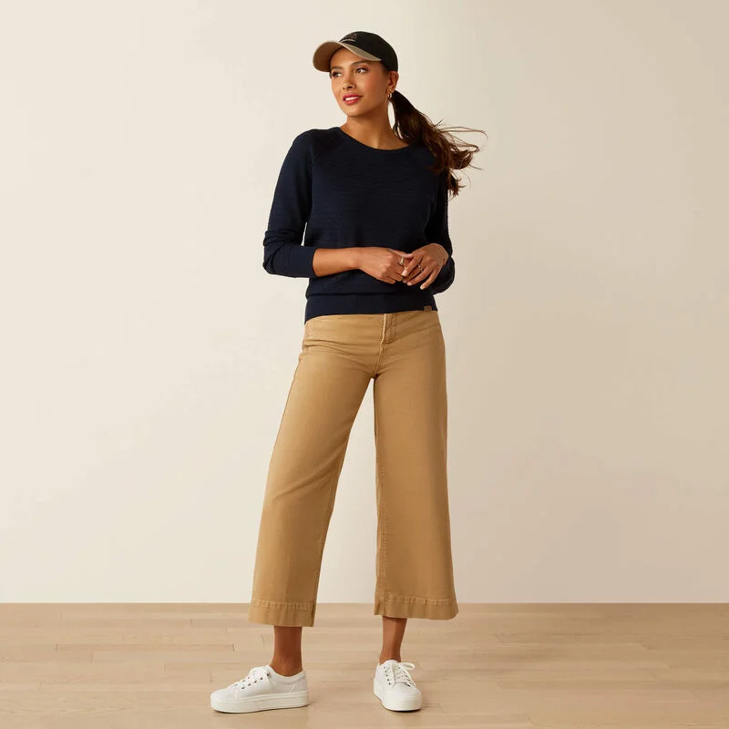 Ariat Ladies Cambeck Sweater Navy Handmade Hand-knitted Hand-woven