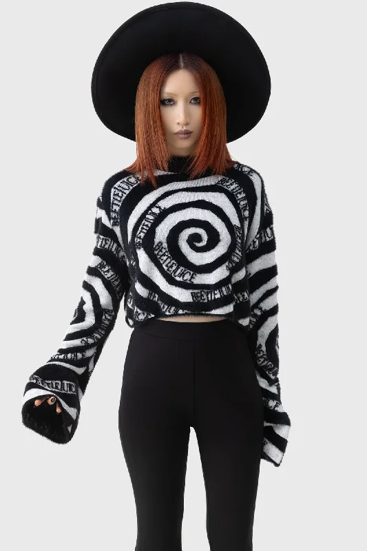 Vertigo Spiral Knitted Sweater Fleece Fabric Down Fabric Feather Fabric