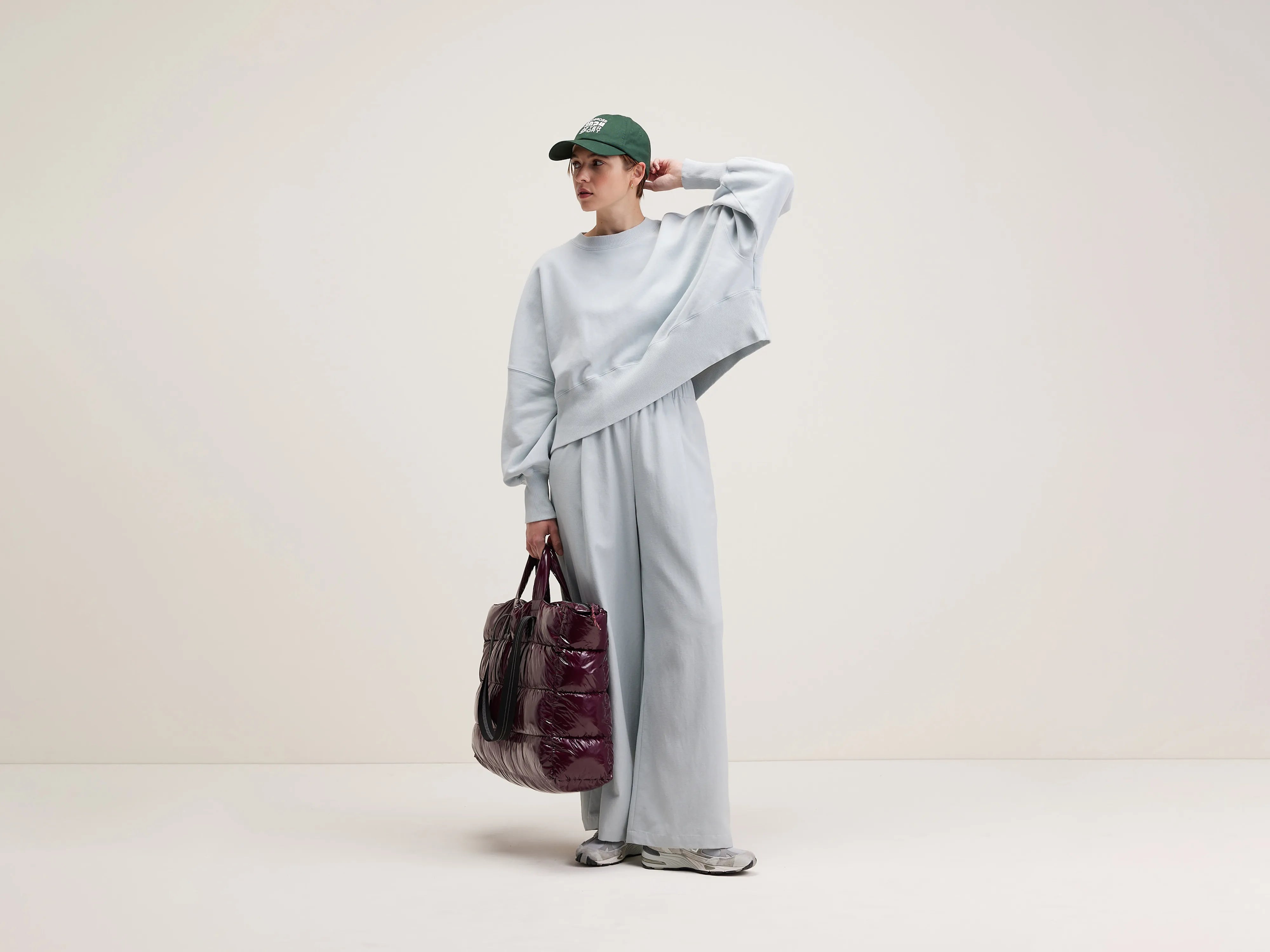 Vezza straight wide trousers (242 / W / GIVRE) Trousers stylish elegant